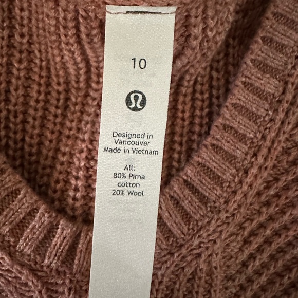 Lululemon What the heart wants Women's Sweater wool/cotton dusty pink ladies 10 - Picture 4 of 6